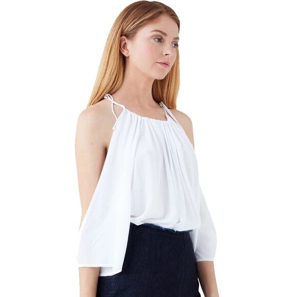 Shaina Mote Reyes Top Bleach White Size 8 - Picture 13 of 13